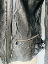 Load image into Gallery viewer, Women’s black leather Motorcycle Jacket -  S
