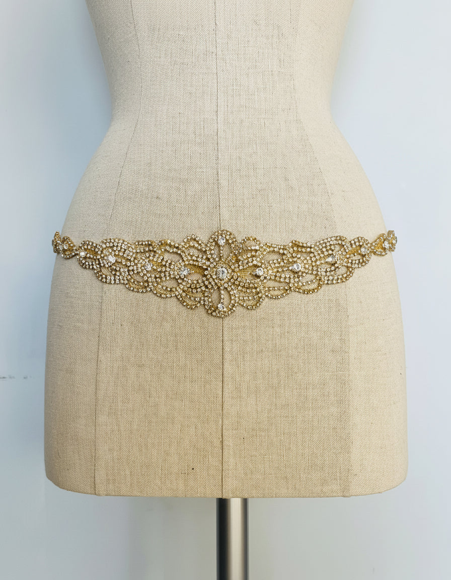 Vintage custom made bejeweled belt - head piece
