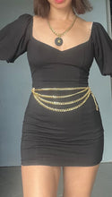 Load image into Gallery viewer, Vintage multi chain gold belt  Free size
