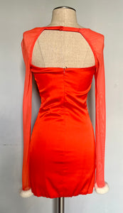 Redesigned cutout orange fitted mini dress.  S M