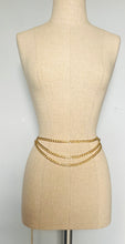 Load image into Gallery viewer, Vintage multi chain gold belt  Free size
