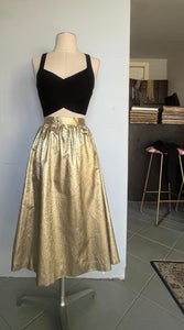 Handmade vintage high waist gold skirt  M