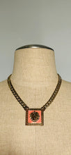 Load image into Gallery viewer, Reworked Rare pink lion link chain necklace.
