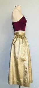 Handmade vintage high waist gold skirt  M