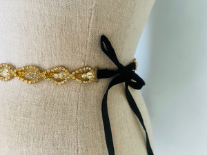 Vintage custom made bejeweled belt - head piece