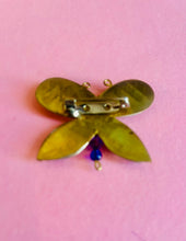 Load image into Gallery viewer, Bejeweled vintage 60s handmade bohemian butterfly brooch
