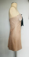 Load image into Gallery viewer, Reworked glittery strapless micro mini dress S - M
