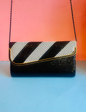 Load image into Gallery viewer, Vintage 80s Geometric Black &amp; White Mesh Evening purse or clutch
