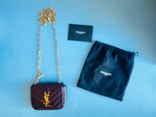 Load image into Gallery viewer, Micro mini brown leather quilted crossbody Yves Saint Laurent purse
