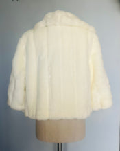 Load image into Gallery viewer, Y2K Ivory Plush Cropped Faux Fur Jacket - S  M
