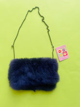 Load image into Gallery viewer, Handmade recycled purple fur clutch/purse
