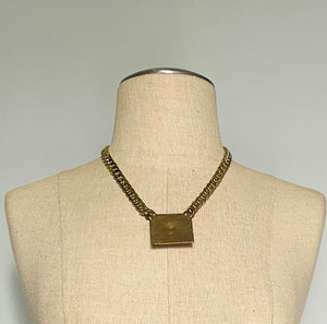 Reworked Rare pink lion link chain necklace.