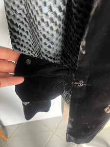1940’s Rare Blue velvet and Bow women’s Tuxedo jacket. XS  S