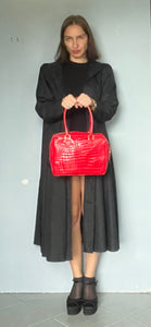 Black Vintage 60s Swing Raincoat.  S  M