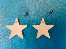 Load image into Gallery viewer, Mustard yellow enamel Star earrings
