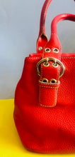 Load image into Gallery viewer, Vintage Y2k red pebbled leather tote bag
