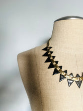 Load image into Gallery viewer, Vintage geometric enamel gold necklace
