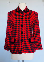 Load image into Gallery viewer, Vintage 80s french collar red &amp; black checker blazer - S M
