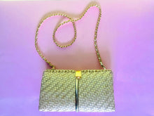 Load image into Gallery viewer, Vintage 60s Lacquered basket weave clutch/cross body purse
