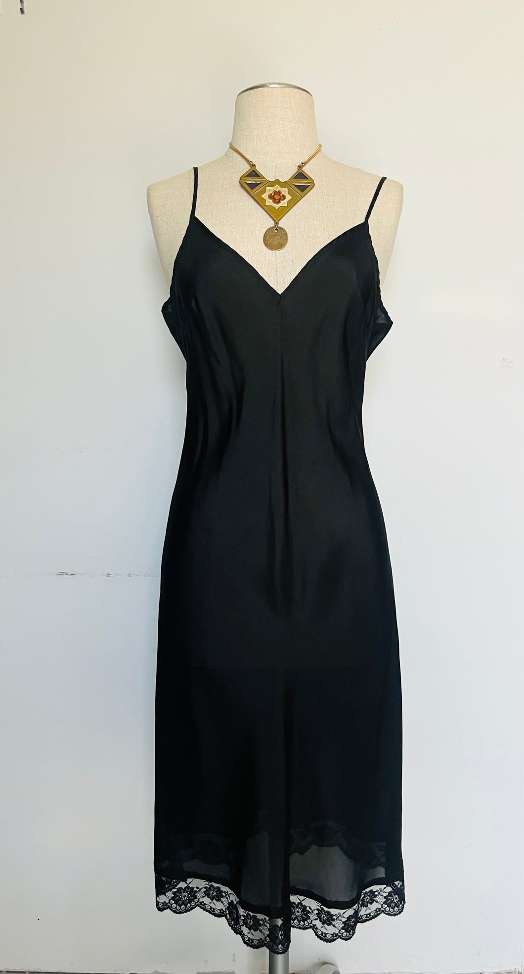 Vintage 90s silk slip dress S M