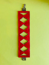 Load image into Gallery viewer, Designer E &amp; M vintage leather &amp; beaded design cuff bracelet
