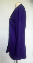 Load image into Gallery viewer, Vintage 90s purple boucle military jacket - Small
