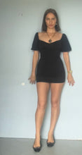 Load image into Gallery viewer, Little stretch dream micro mini black dress.  XS S
