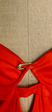 Load image into Gallery viewer, Redesigned cutout orange fitted mini dress.  S M
