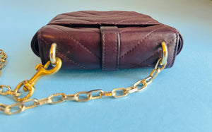 Micro mini brown leather quilted crossbody Yves Saint Laurent purse