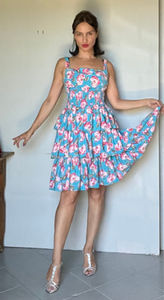Vintage betsy Johnson layered rose dress - Small