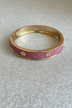 Load image into Gallery viewer, Vintage 90s Cartier-Inspired Pink Glitter Screwhead Bangle Bracelet
