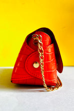 Load image into Gallery viewer, Custom made Orange Leather pebbled tote purse
