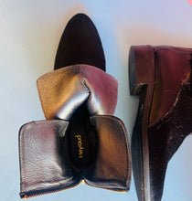 Load image into Gallery viewer, Calf hair black leather booties - size 7.5
