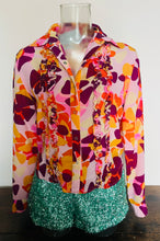 Load image into Gallery viewer, Rare 70s vintage Psychedelic ruffled bls - XS - Petite
