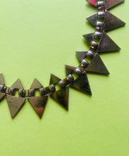 Load image into Gallery viewer, Vintage geometric enamel gold necklace
