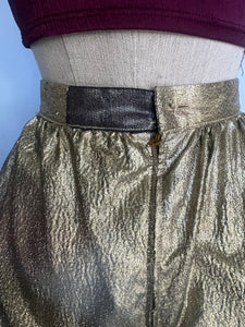 Handmade vintage high waist gold skirt  M