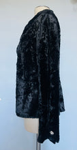 Load image into Gallery viewer, Vintage black faux lamb fur blazer Jacket.  S -  M
