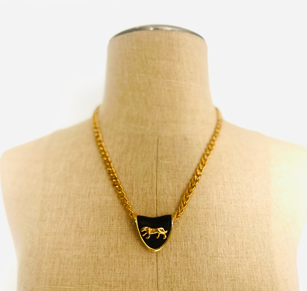 Vintage 90s cougar link chain necklace