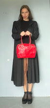 Load image into Gallery viewer, Vintage Mod faux leather alligator finish Red Tote bag
