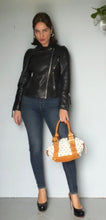 Load image into Gallery viewer, Vintage Y2K custom made studded leather gold studded tote
