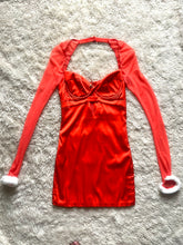 Load image into Gallery viewer, Redesigned cutout orange fitted mini dress.  S M
