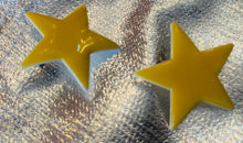 Load image into Gallery viewer, Mustard yellow enamel Star earrings
