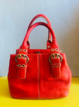 Load image into Gallery viewer, Vintage Y2k red pebbled leather tote bag
