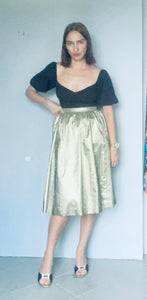 Handmade vintage high waist gold skirt  M