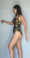 Load image into Gallery viewer, Incredible 50s floral one piece swimsuit/bodysuit Small

