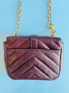 Micro mini brown leather quilted crossbody Yves Saint Laurent purse