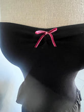 Load image into Gallery viewer, Reworked stretch black mini bubble dress - XS Small
