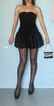 Load image into Gallery viewer, Reworked stretch black mini bubble dress - XS Small
