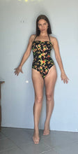 Load image into Gallery viewer, Incredible 50s floral one piece swimsuit/bodysuit Small
