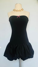 Load image into Gallery viewer, Reworked stretch black mini bubble dress - XS Small
